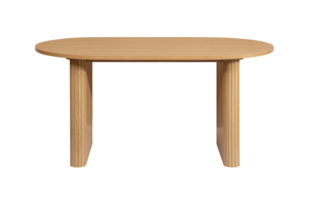 Axel Oval Fluted Dining Table With 2 Chairs And Bench