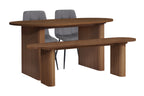 Axel Oval Fluted Dining Table With 2 Chairs And Bench