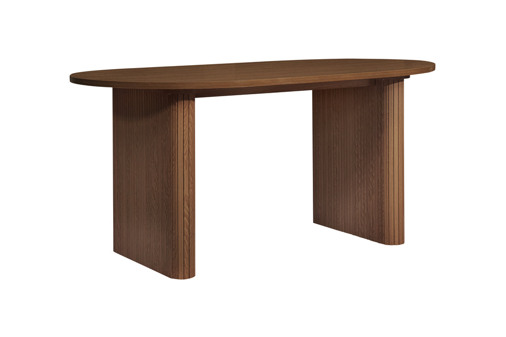 Axel Oval Fluted Dining Table With 2 Chairs And Bench