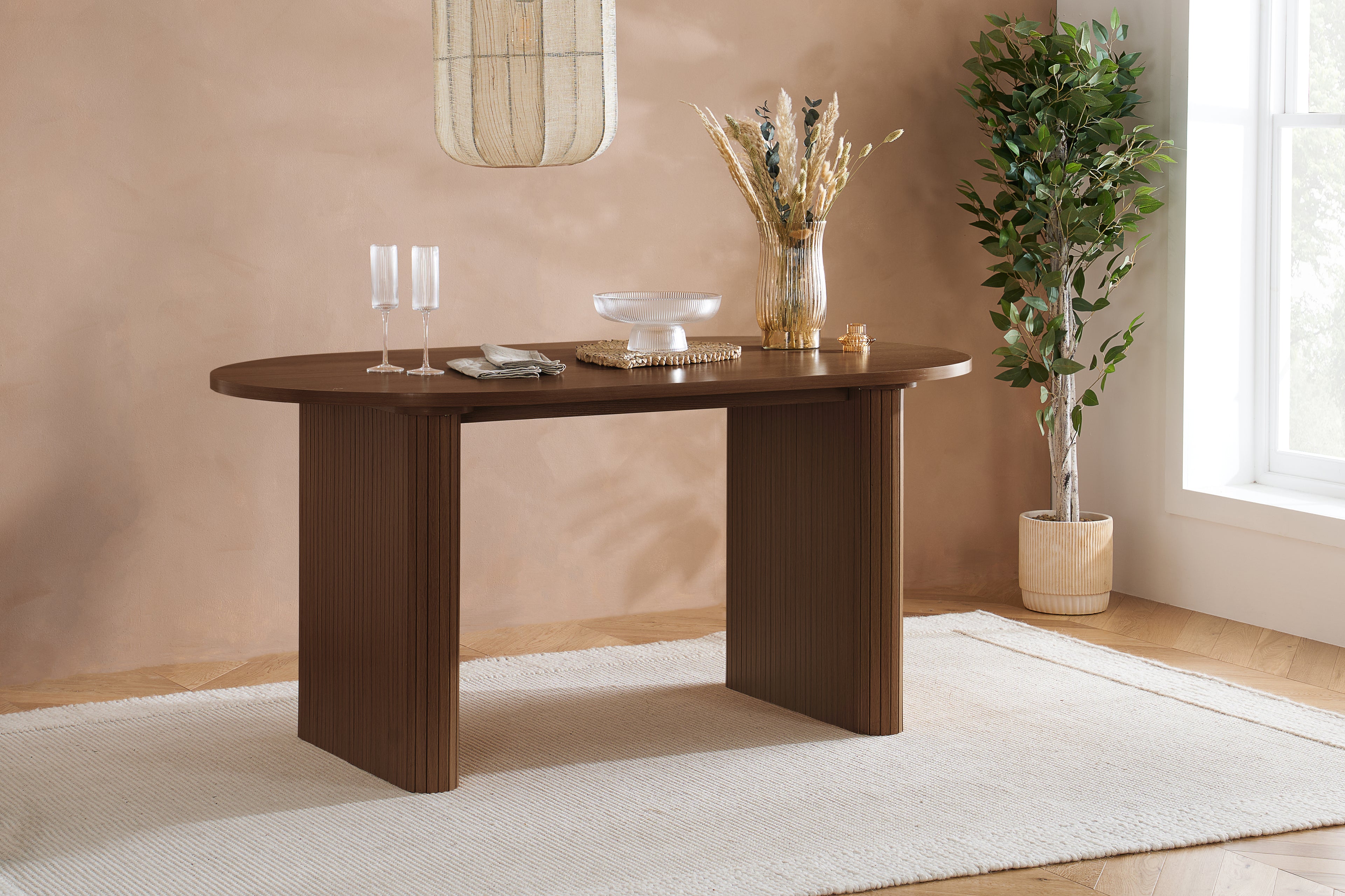 Axel Oval Fluted Dining Table