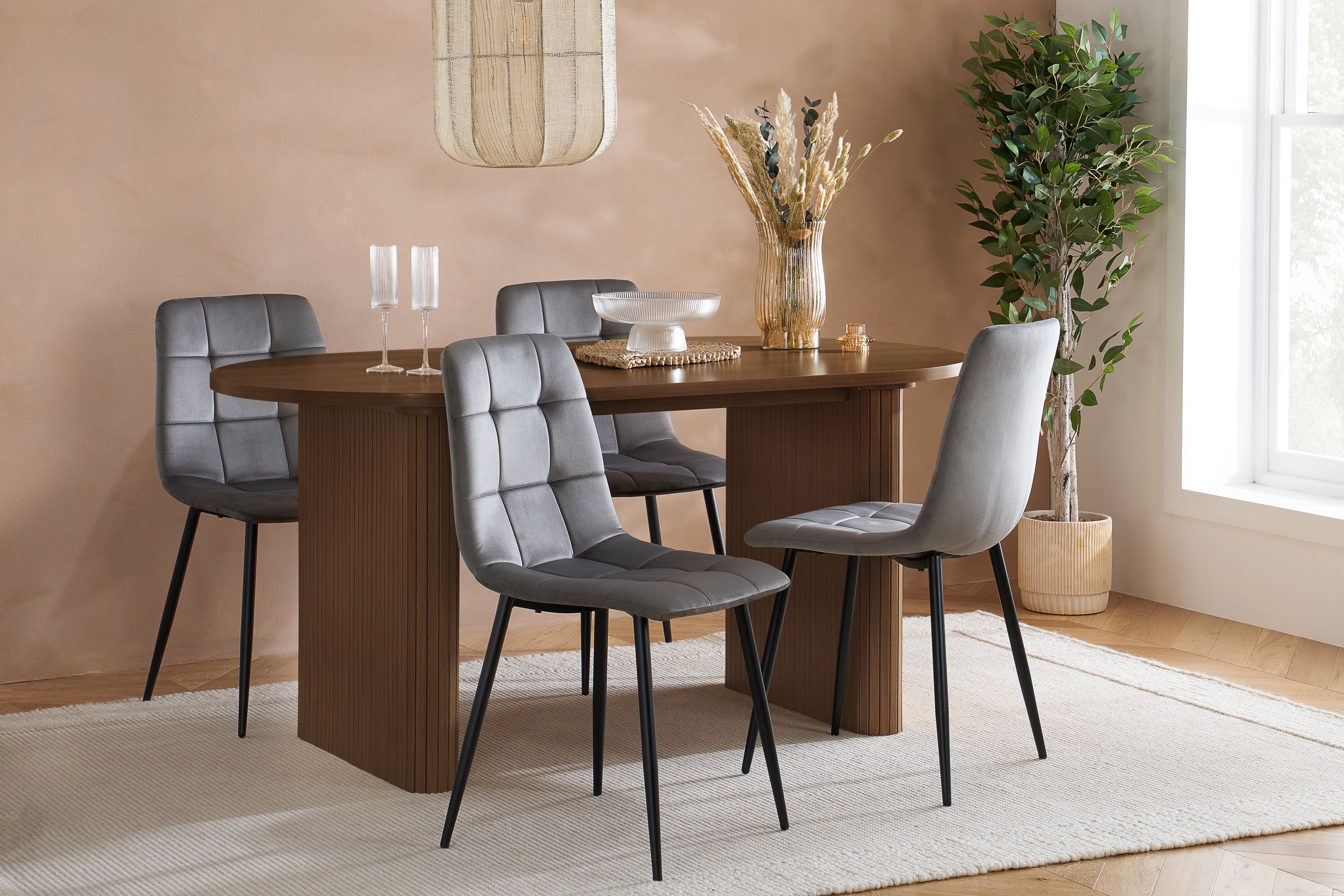 Axel Oval Fluted Dining Table