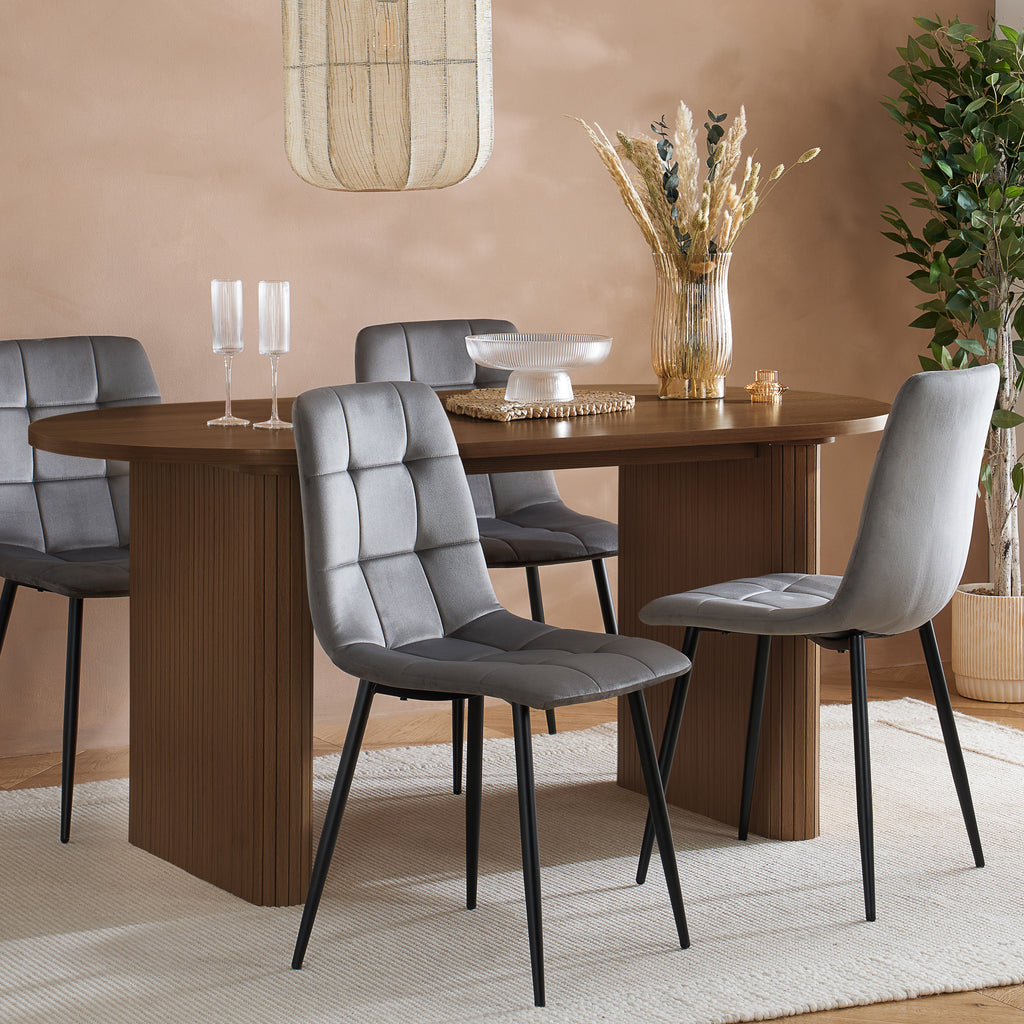 Axel Oval Fluted Dining Table