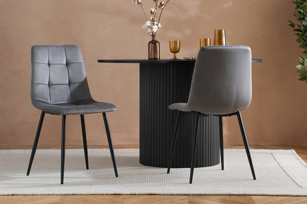 Axel Round Fluted Dining Table with 4 Chairs