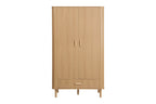 Axel 2 Door 1 Drawer Fluted Wardrobe
