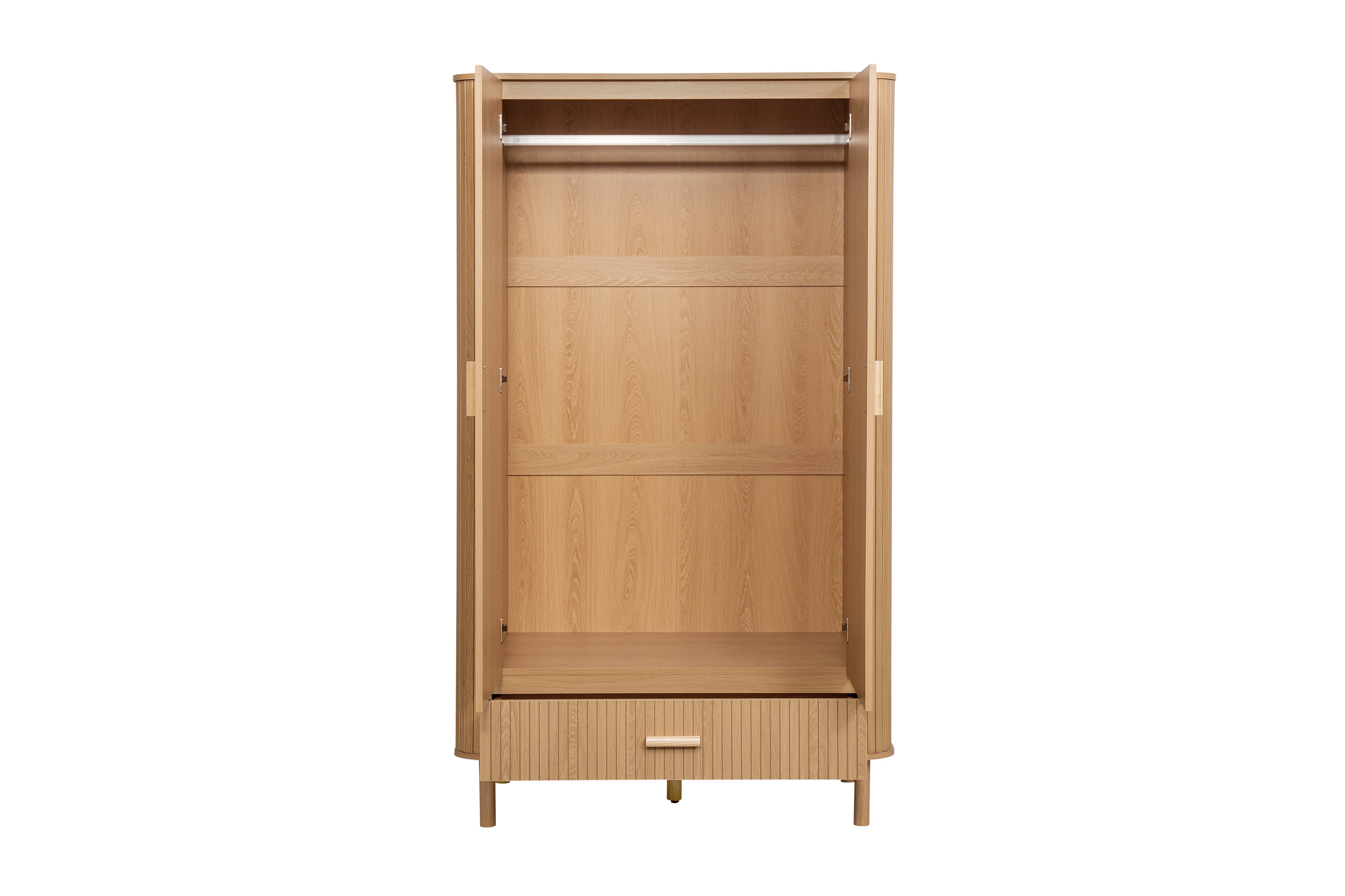 Axel 2 Door 1 Drawer Fluted Wardrobe