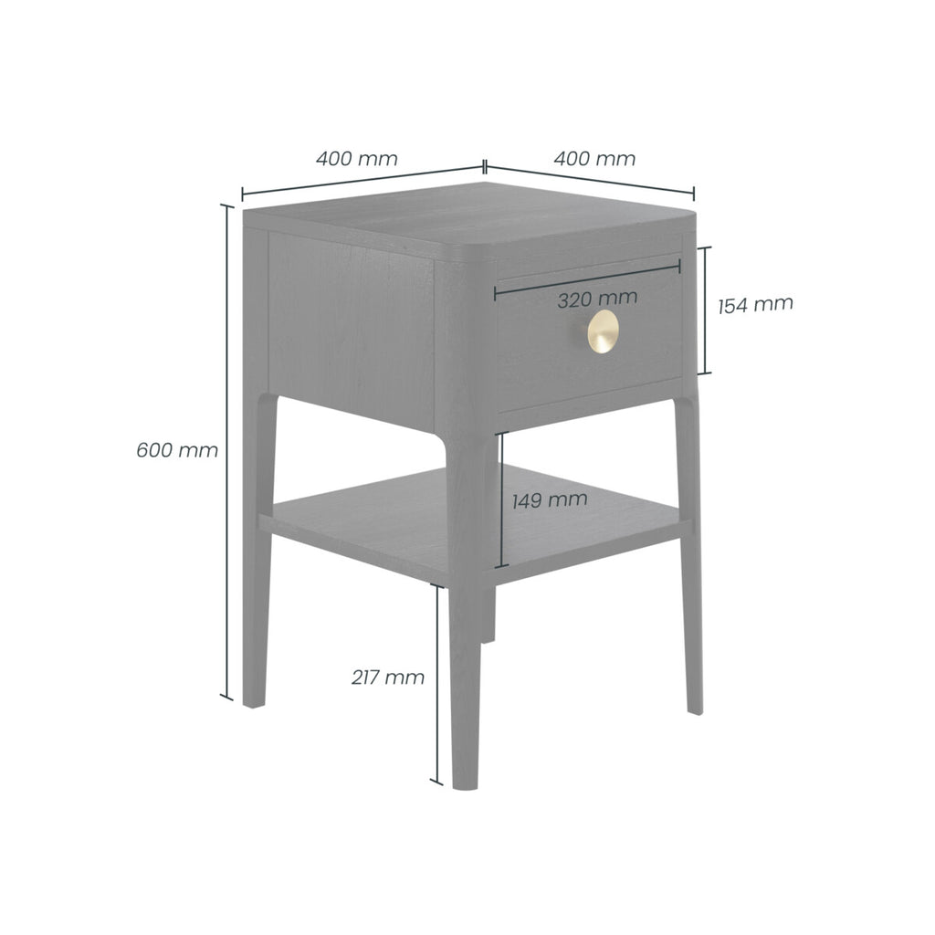 Amelie Bedside Black One Drawer