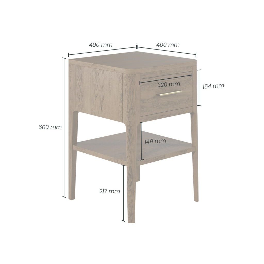 Amelie Bedside Brown one Drawer