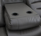 Alva Electric Recliner Sofa Grey 3 Seater