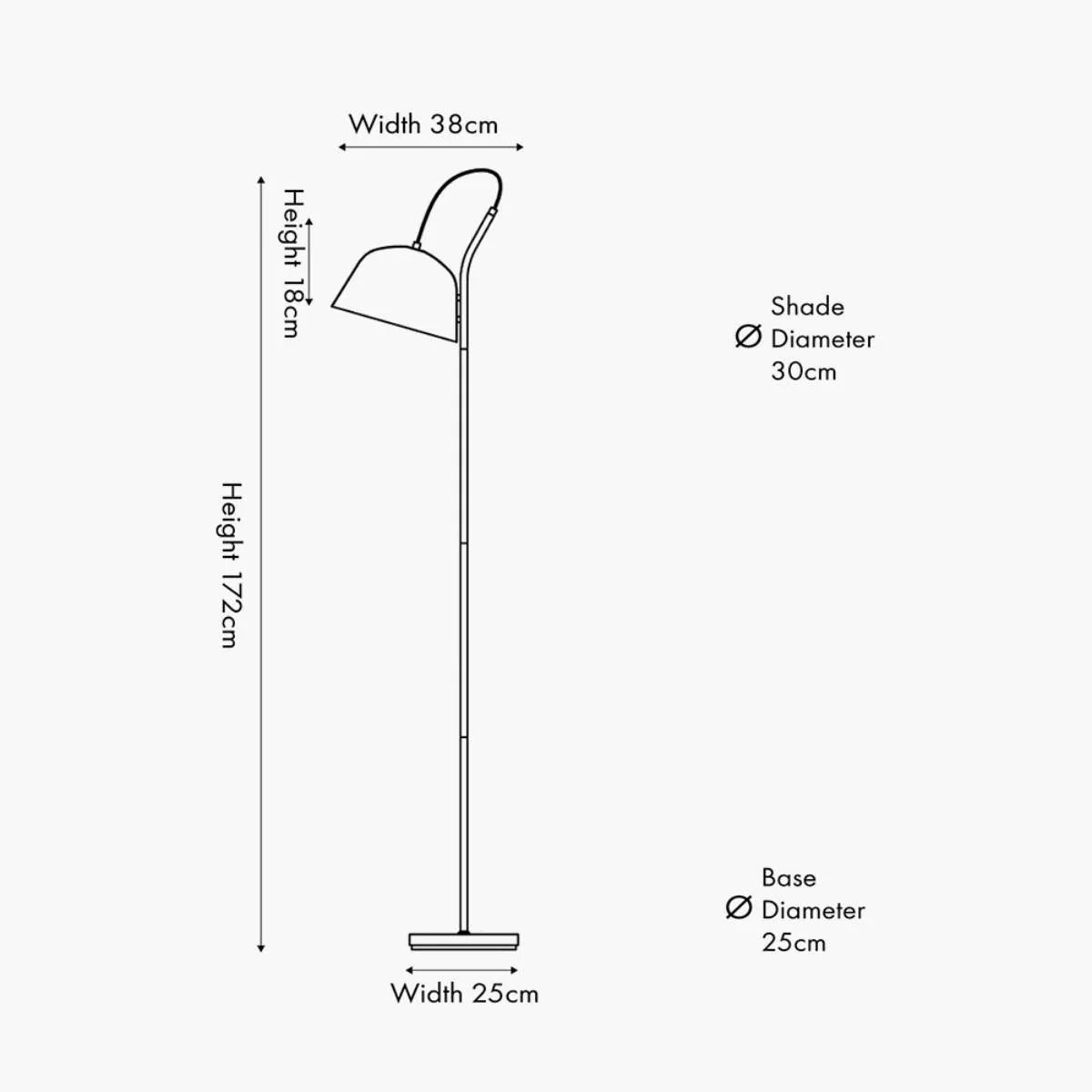 Amalie Grey Metal Retro Task Floor Lamp