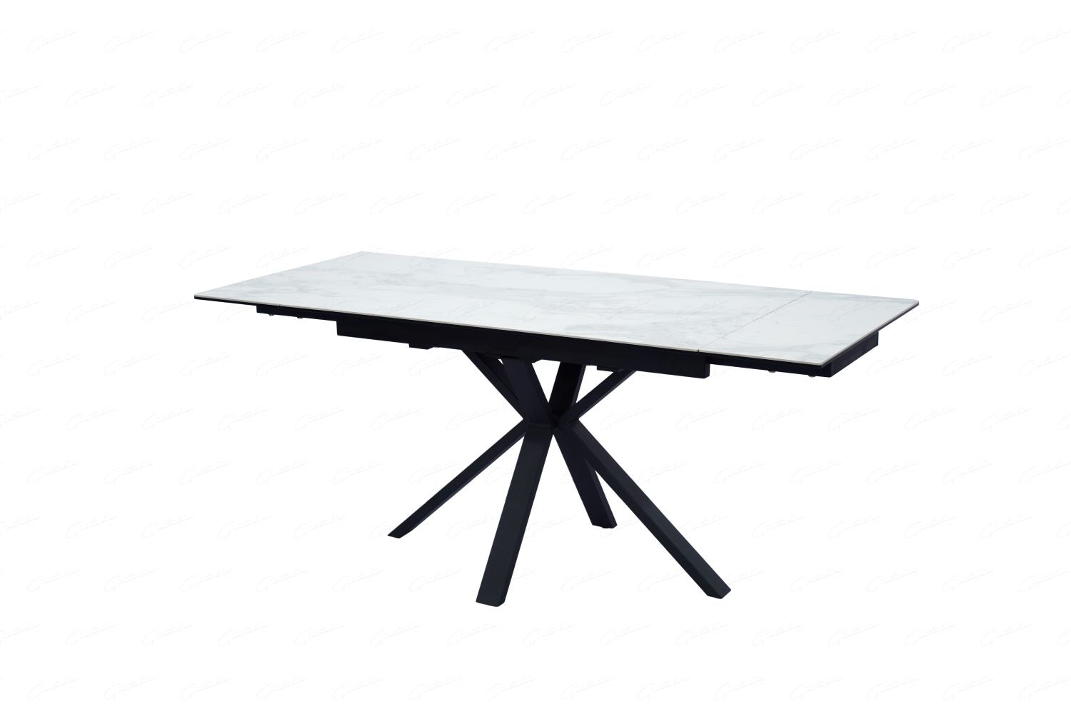 Amari Large Extending Table White Ceramic Marble
