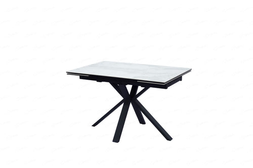 Amari Large Extending Table White Ceramic Marble