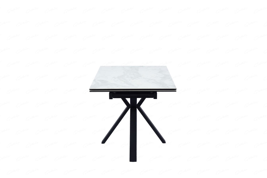 Amari Large Extending Table White Ceramic Marble