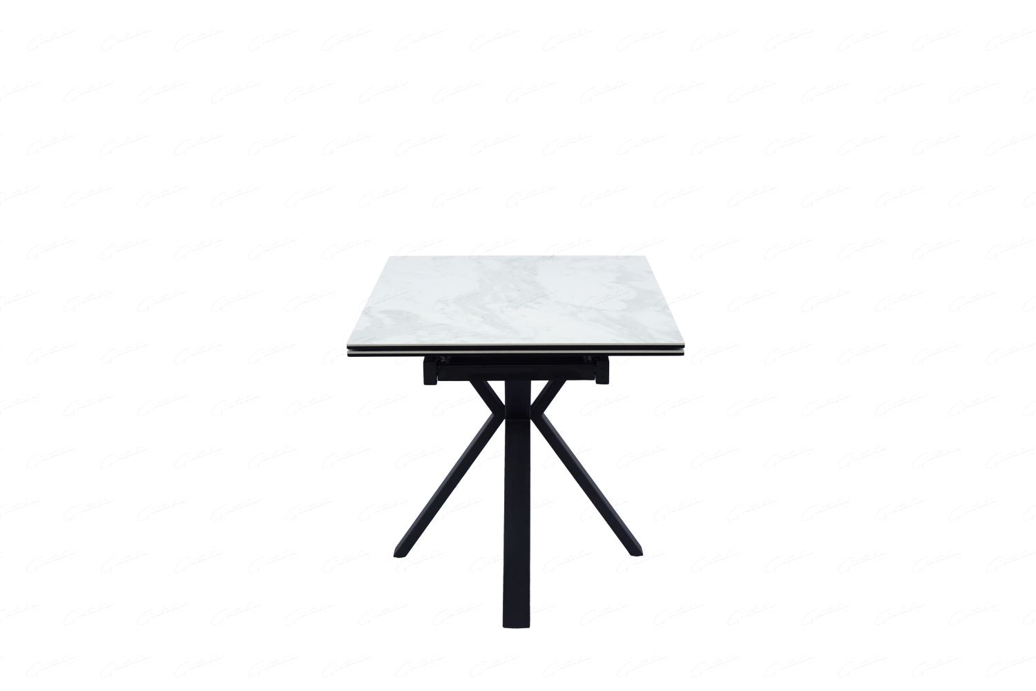 Amari Large Extending Table White Ceramic Marble