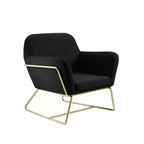 CHARLES ARMCHAIR BLACK VELVET / BRUSHED GOLD