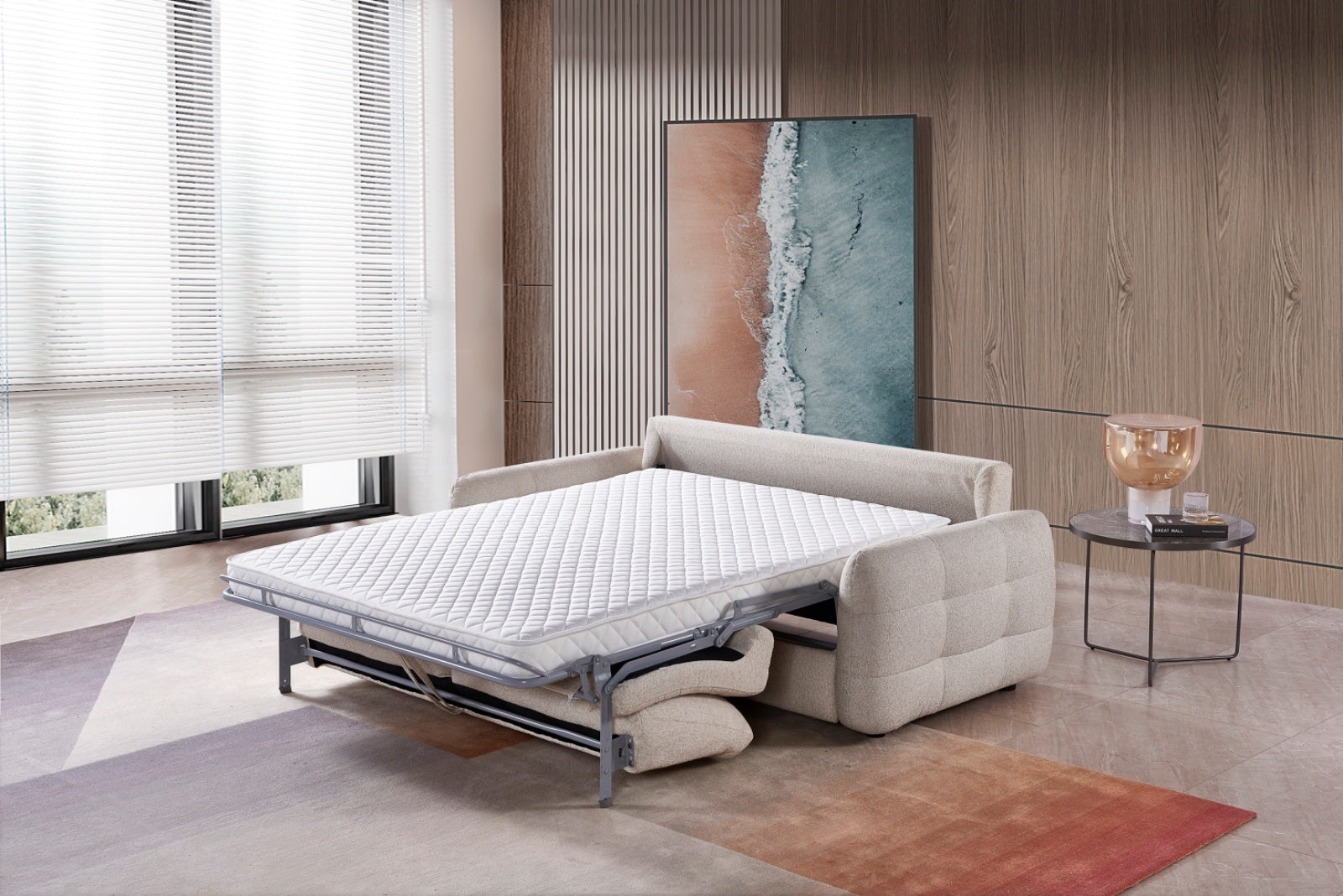 Athens Sofabed Beige 3 Seater