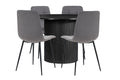 Axel Round Fluted Dining Table with 4 Chairs