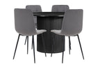 Axel Round Fluted Dining Table with 4 Chairs