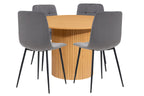 Axel Round Fluted Dining Table with 4 Chairs