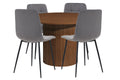 Axel Round Fluted Dining Table with 4 Chairs