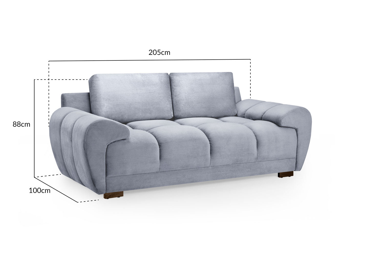Azzuro Sofa Grey 2 Seater