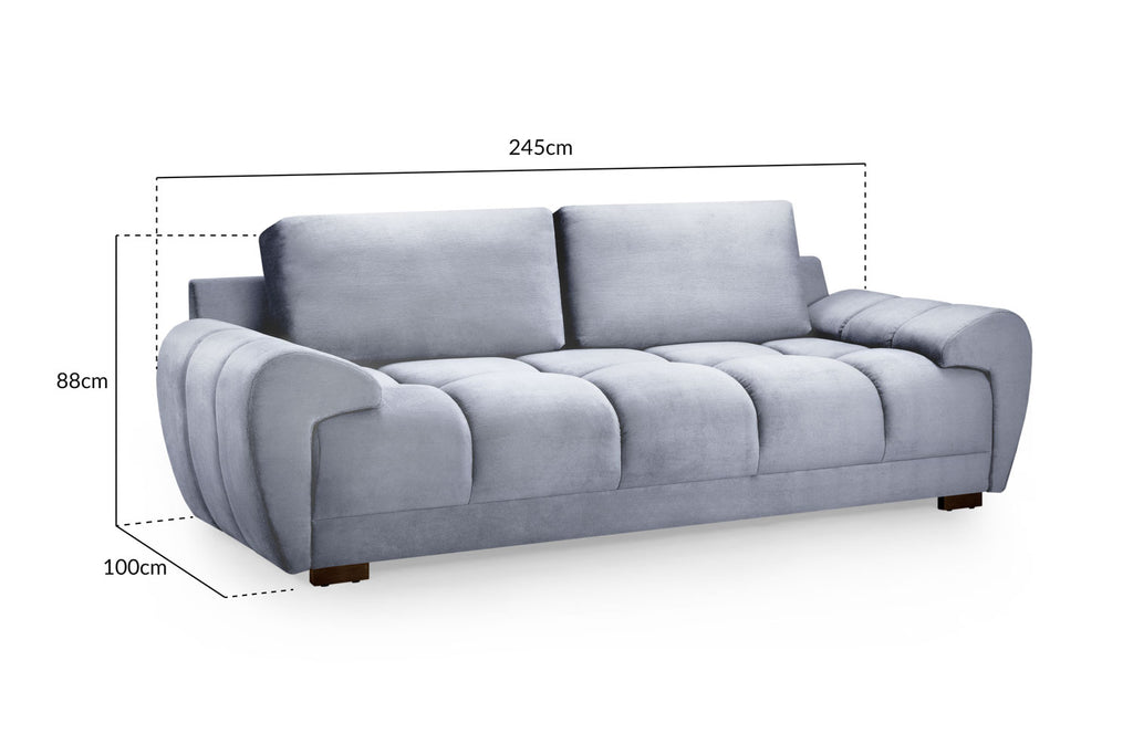 Azzuro Sofa Grey 3 Seater