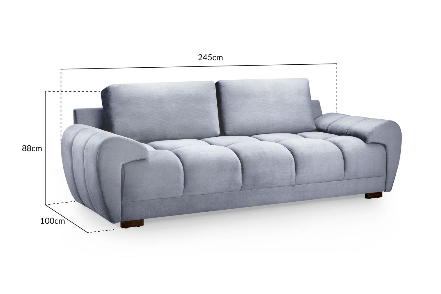 Azzuro Sofa Grey 3 Seater