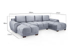 Azzuro Sofa Grey U Shape Corner