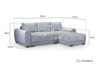 Azzuro Sofa Bed Grey Universal Corner