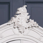 French Style White Carved Double Full Mirrored Armoire