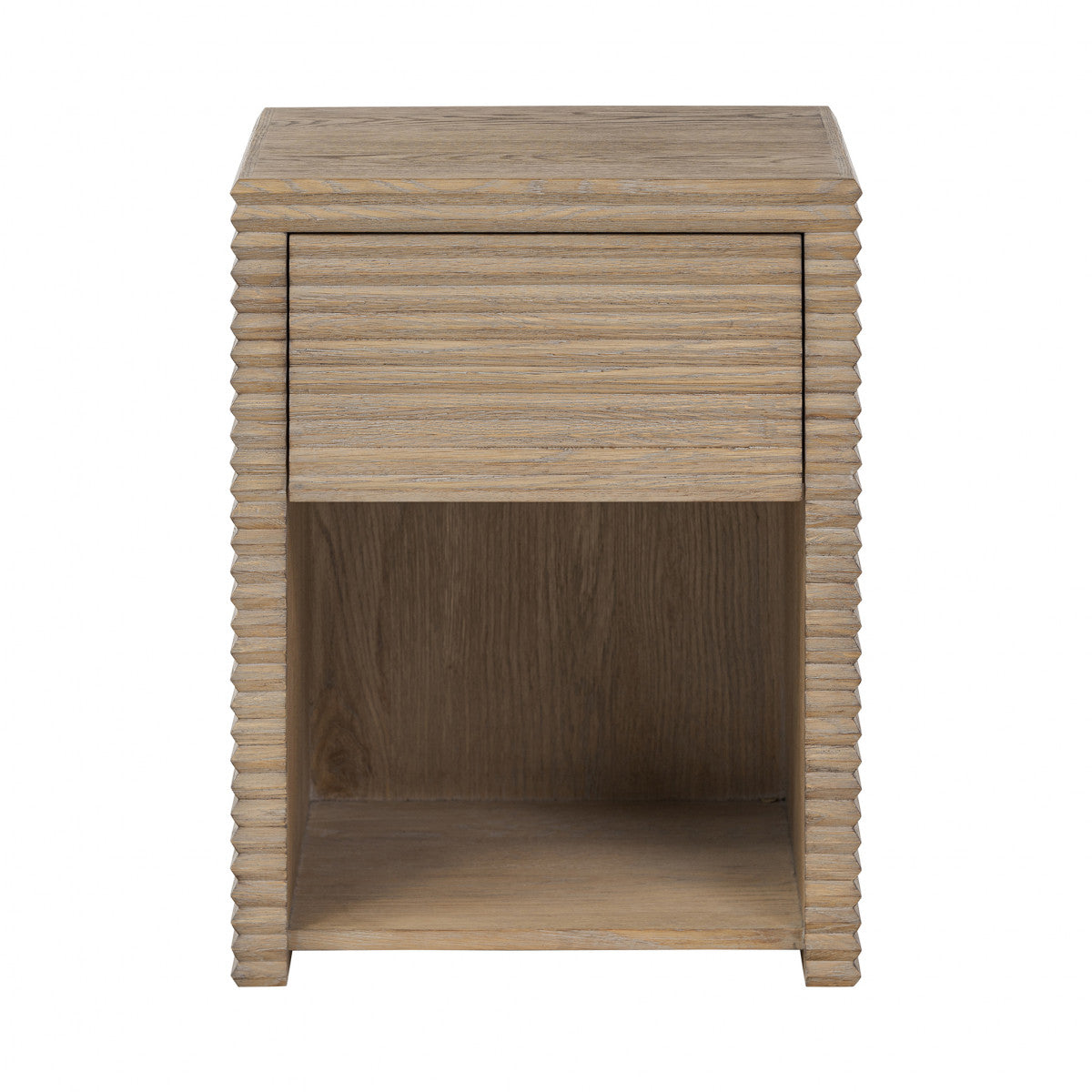 Oakham Ribbed Oak Bedside One Drawer