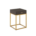 Raphia Bedside Brown Shagreen