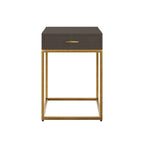 Raphia Bedside Brown Shagreen