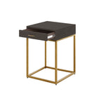 Raphia Bedside Brown Shagreen