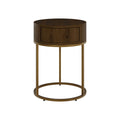 Raphia Bedside Round Wooden Brown