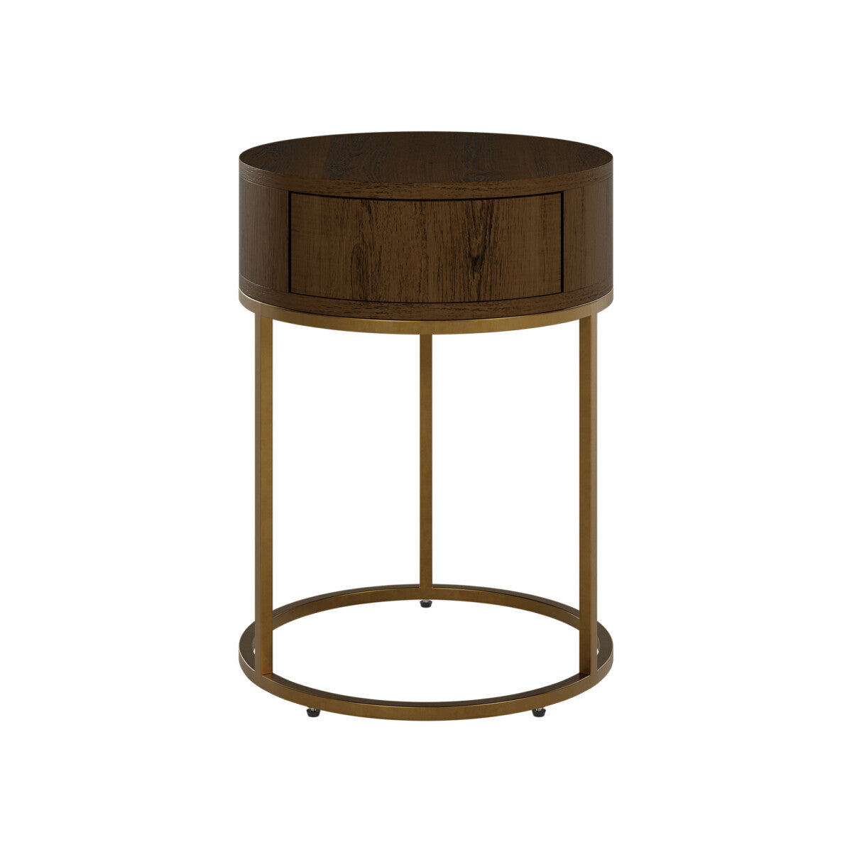 Raphia Bedside Round Wooden Brown