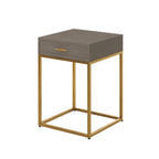 Raphia Bedside Grey Shagreen