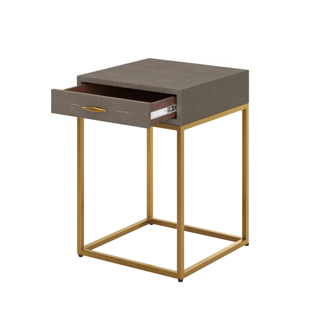 Raphia Bedside Table Grey Shagreen