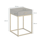 Raphia Bedside Grey Shagreen