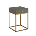 Raphia Bedside Grey Shagreen
