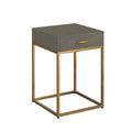 Raphia Bedside Table Grey Shagreen