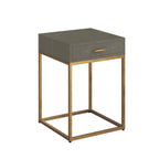 Raphia Bedside Table Grey Shagreen