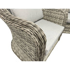Ascot Beige Rattan Sofa And Arm Chairs With Ceramic Coffee Table