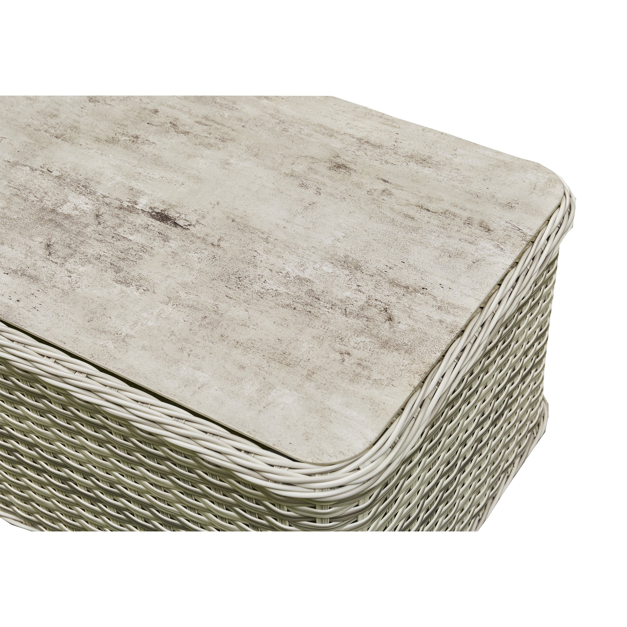 Ascot Beige Rattan Sofa And Arm Chairs With Ceramic Coffee Table