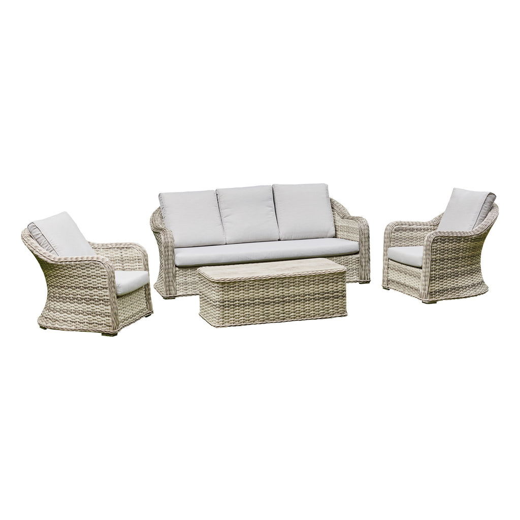 Ascot Grey Rattan Garden Lounge Set With Coffee Table