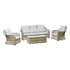 Ascot Grey Rattan Garden Lounge Set With Coffee Table