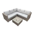Fiji Rattan Corner Sofa With Ice Bucket Coffee Table