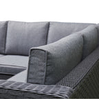Fiji Grey Rattan Corner Sofa With Ice Bucket Coffee Table