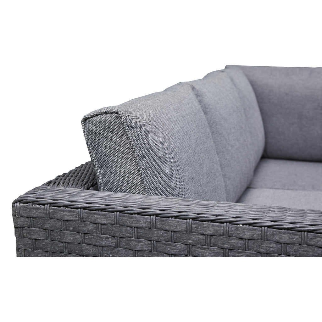 Fiji Grey Rattan Corner Sofa With Ice Bucket Coffee Table
