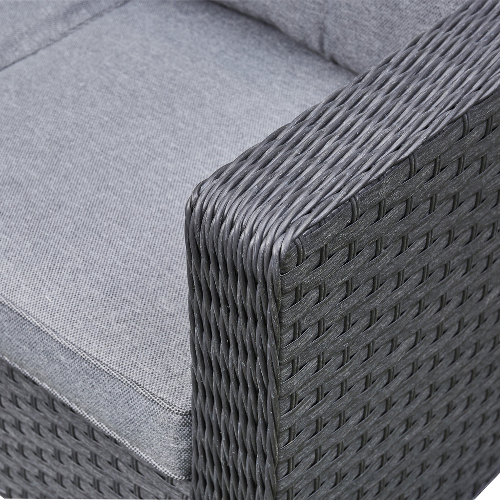 Fiji Grey Rattan Corner Sofa With Ice Bucket Coffee Table