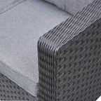 Fiji Grey Rattan Corner Sofa With Ice Bucket Coffee Table